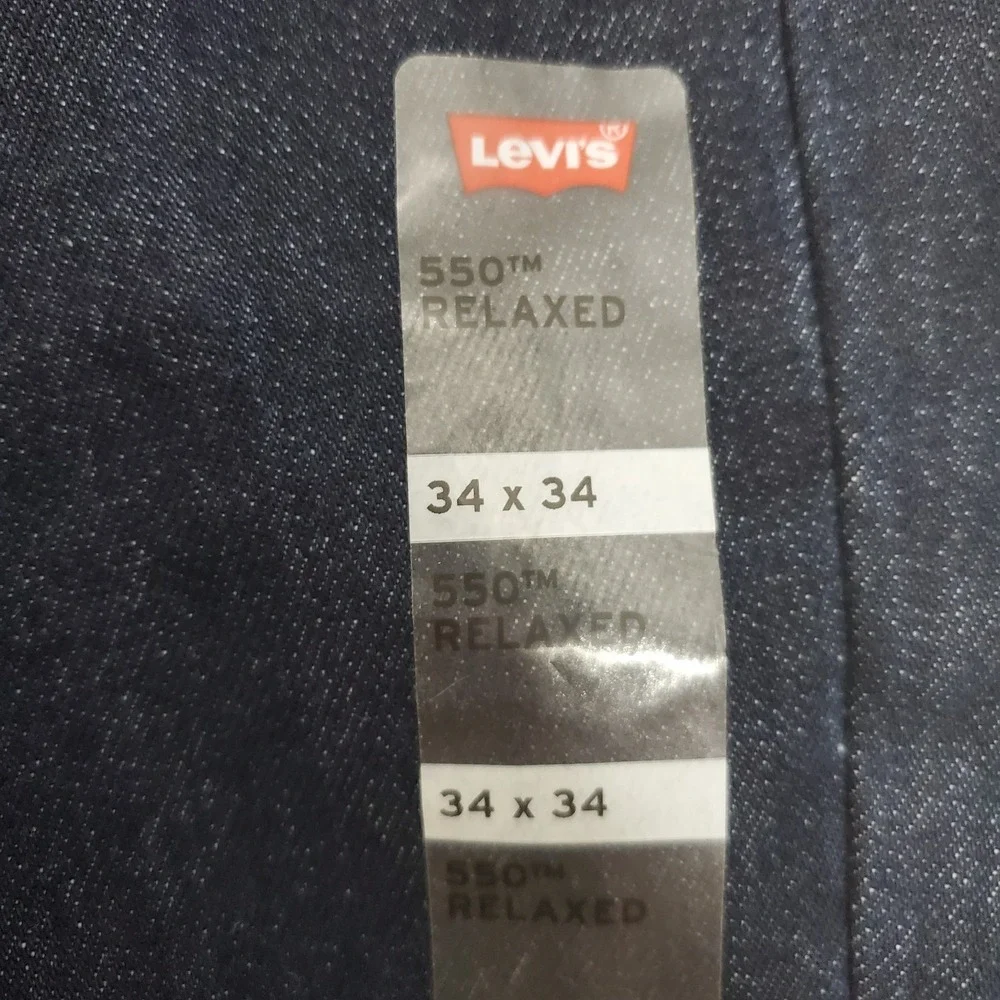 Levi's 550 Relaxed Jeans Mens 34x34 100% Cotton Dark Blue Denim Cowboy NWT